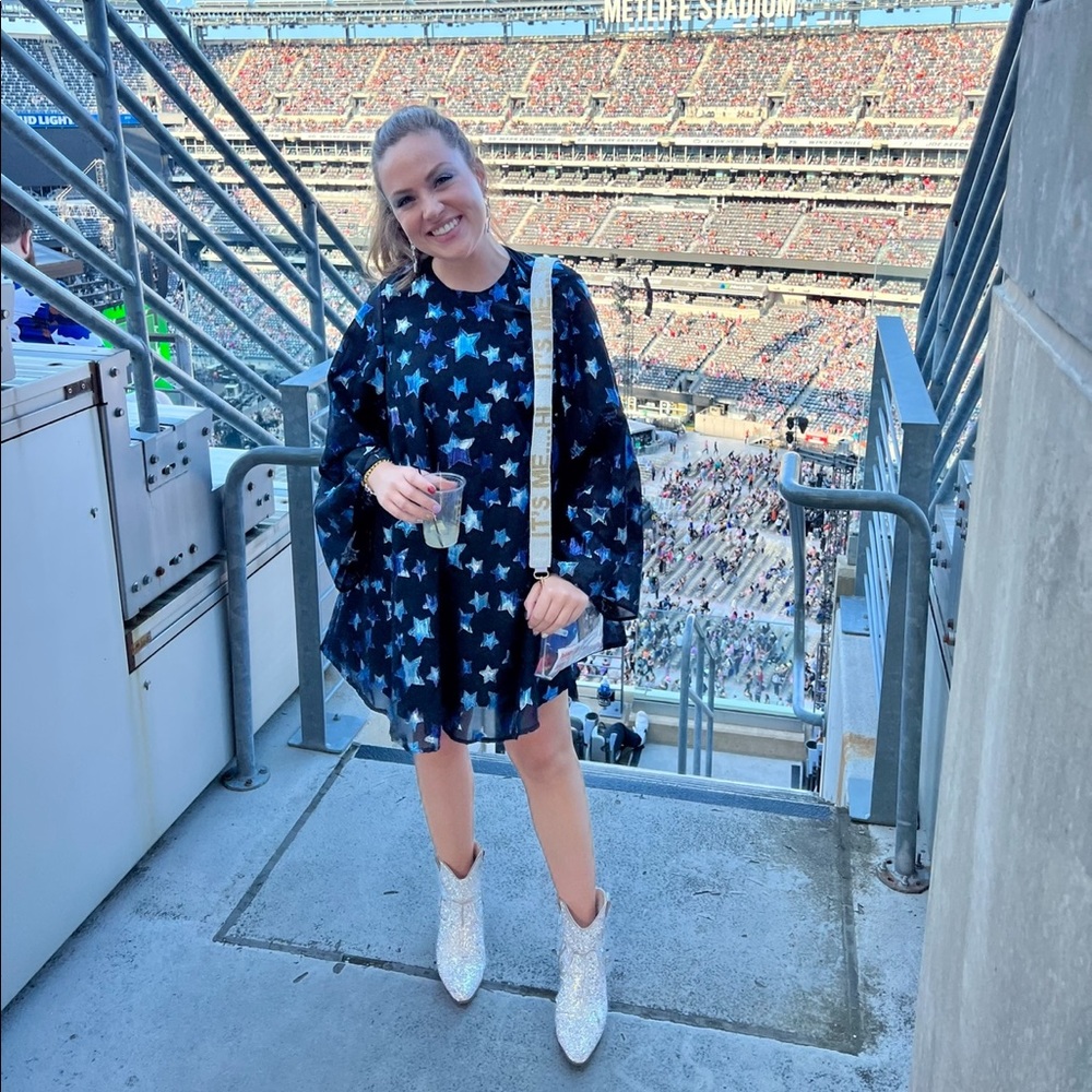 Asos Blue Star Print Mini Dress